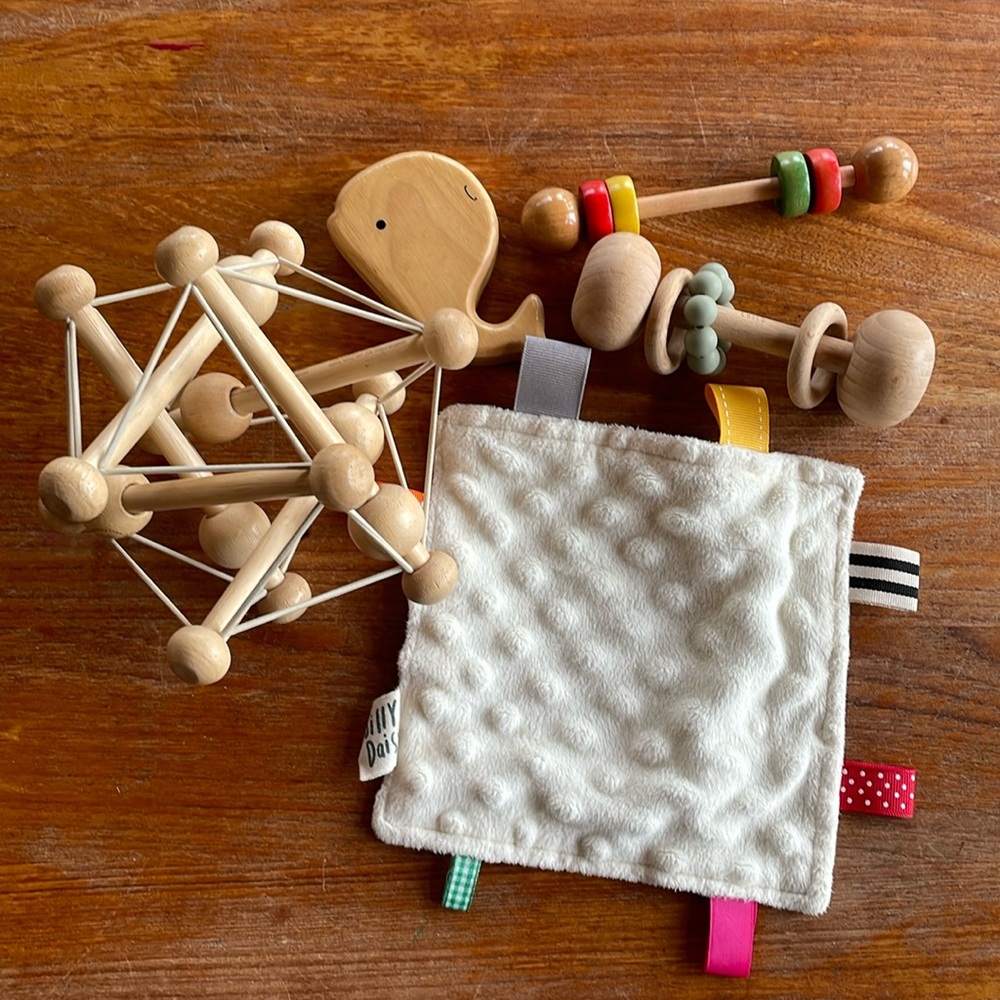Wooden baby toy bundle.